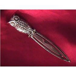 STERLING SILVER BOOKMARK w  OWL  #940781