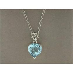STERLING Silver NECKLACE w  Blue Topaz 5 CTS! #940782