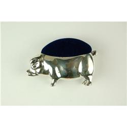 STERLING Silver PIN CUSHION Cute PIG #940793