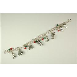 STERLING CHARM Bracelet 8  XMAS Charms! #940797