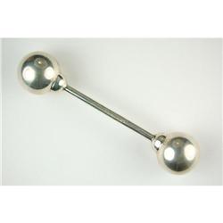 STERLING Silver RATTLE Baby Bar Bells! #940802