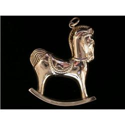 STERLING Silver ROCKING HORSE Baby RATTLE #940803