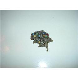 Old Filagree Floral Pin with Multicolored #940860