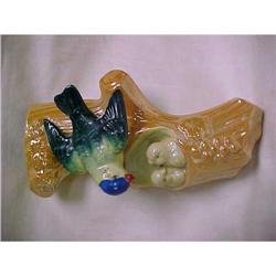 Takito Lusterware Wall Pocket Bird and Nest  #940879