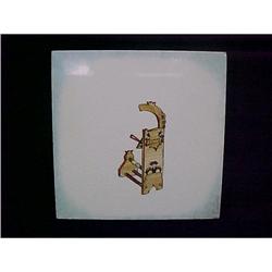 Vintage German Hand Painted Ceramic Tile #940901