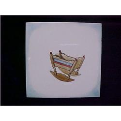 Vintage German Hand Painted Ceramic Tile #940902