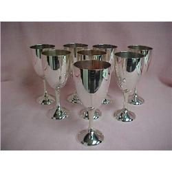 Silver Plate Wine Goblets, Set of 8 #940917
