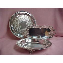 Silver Plate Trays, Set of 3 #940920