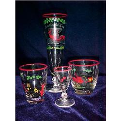 Vintage Libby Barware Antique Car Glass Set #940930