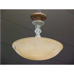 Vintage  Glass Chandelier, Peach and Crystal #940970