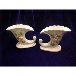 Hull Rosella Cornucopia, Planter/Vase, Pair #941021