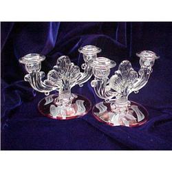  Ruby Flashed Candle Stick Holders, Double #941038
