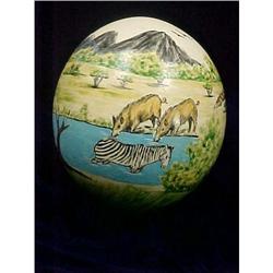 Hand Painted Ostrich Egg from Sudan #941045