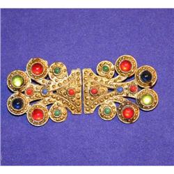 Rare Signed BN Antique Glass Brooch/Pin #941102