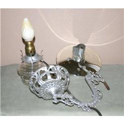 Unusual Antique 1880s Wall Bracket Lamp #941104