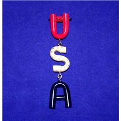 Rare Antique Art Deco Patriotic Brooch #941106