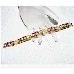 Antique Italian Floral Mosaic Inlay Bracelet #941111