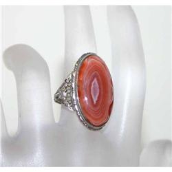 Antique Sterling Silver Art Nouveau Ring #941119