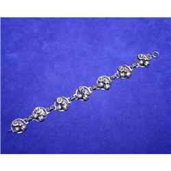 Unusual Art Nouveau Sterling Rose Bracelet #941120