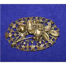 Antique Victorian Brass Sash Pin/Brooch #941122