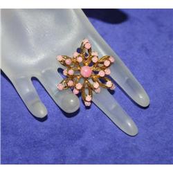 Antique Victorian Moonstone Guilt Brooch #941124