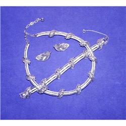 Crown Trifari Necklace Bracelet Earrings Set #941131