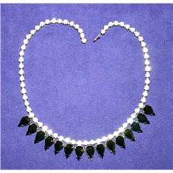 Fab Vintage Black & White Rhinestone Necklace #941133