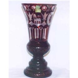 Signed Hand Blown Czech Bohemian Glass Vase #941150