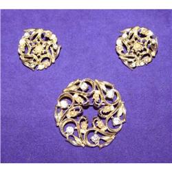 Sarah Coventry Swirl Brooch & Earrings #941160