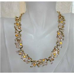 Vintage Signed Coro Chaton Rhinestone Necklace #941164