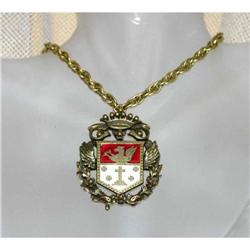 Coro Coat of Arms Rearing Eagle Necklace #941170