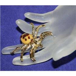 Vintage Speckled Glass Spider Brooch #941171