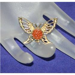  Genuine Goldstone Butterfly Brooch #941175
