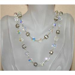 Venice Italy Sterling Crystal Glass Necklace #941179