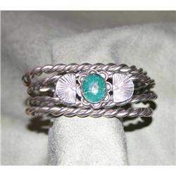 Vintage Deco Mexican Sterling Cuff Bracelet Set #941184