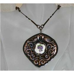 Victorian Petit Point Copper Necklace #941192