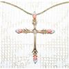 Image 1 : Signed Jomaz Rhinestone Vintage Cross Necklace #941196