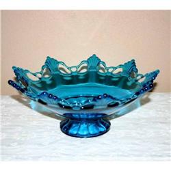 Westmoreland Blue Glass Ring & Petal Bowl #941212