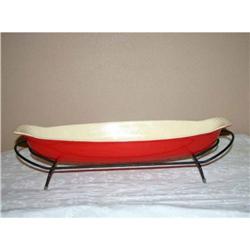 Rare Griswold Red & Cream #82 Fish Casserole #941213