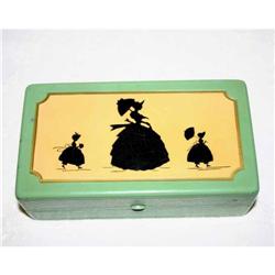 Unusual Art Deco Silhouette Compact Sewing Box #941215