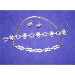Rare Engel Bros Sterling Rhinestone Parure #941219