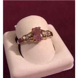 Estate Pink Sapphire and Diamond gold ring #942034