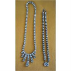 Vintage Rhinestone Necklace and Bracelet Set #942063