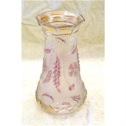 1899 DELAWARE, ROSE FLASHED VASE , US GLASS CO #942070