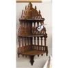 Image 1 : MID 1800s HAND PLANNED WOOD THREE SHELF CORNER #942073