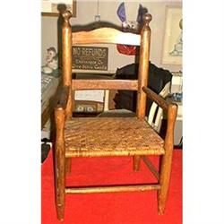 MID 1800S CHILDS HICKORY CHAIR w/WOVEN REED #942089
