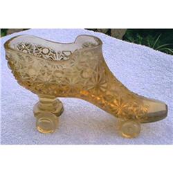 1880 AMBER GLASS SLIPPER ON SKATES SHOE #942094