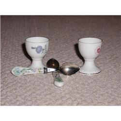 Aynsley Egg Cups w/Matching spoons #942173