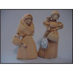 Doll Corn Husk Dolls Czechoslovakia Tag #942226
