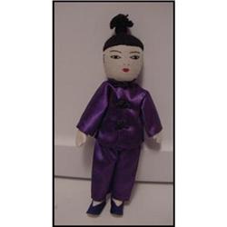 Doll Cloth Chinese Boy in Purple  9" #942232
